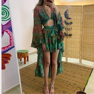 Bell sleeve and High-Low skirt set
